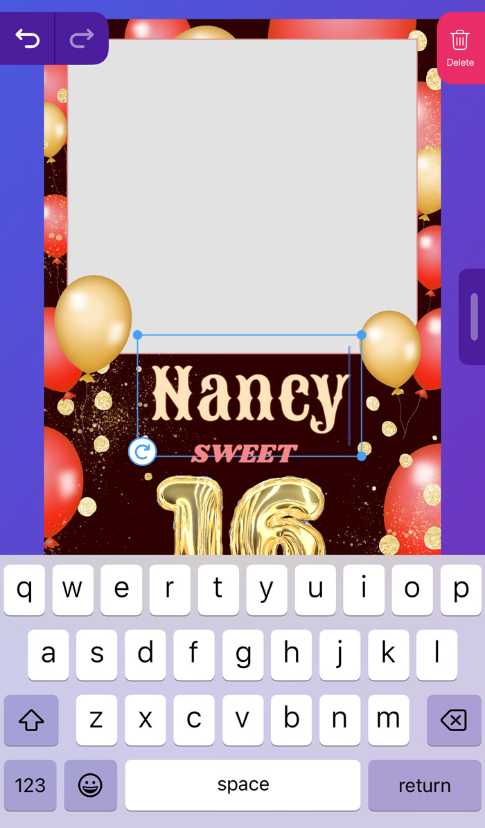 Customize the template with your names and details
