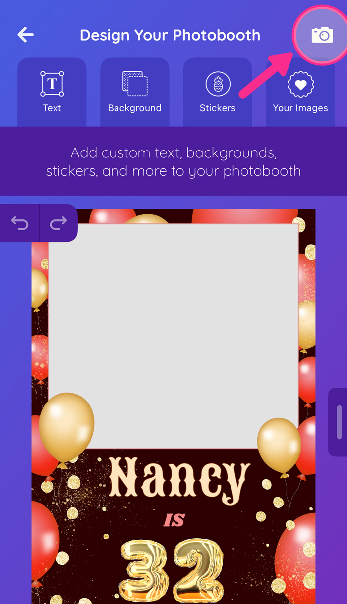 When you're done, tap the Camera icon to test it out